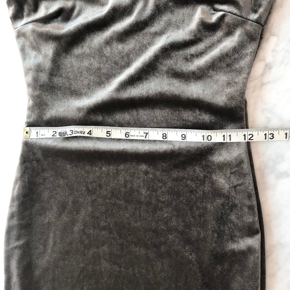 Meek Warm Gray Velvet Mini Dress - Size S - Picture 8 of 10